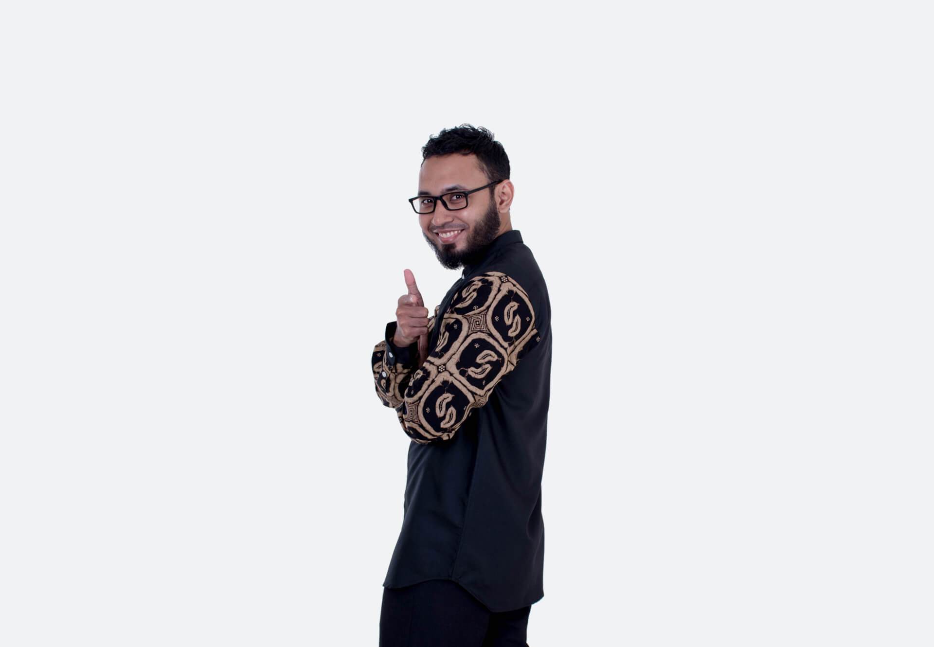 Gamis Batik Kombinasi Polos