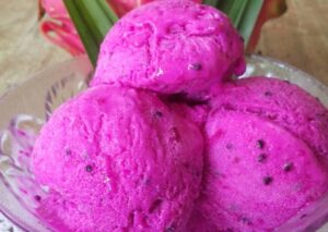cara buat es krim buah naga merah