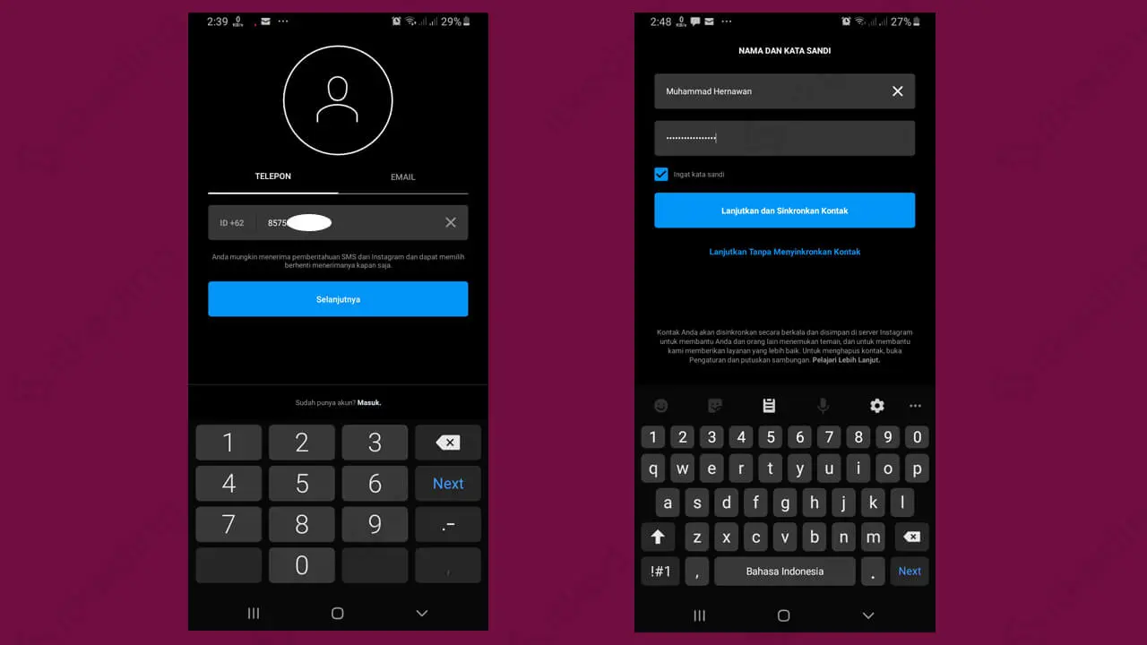 cara membuat akun instagram