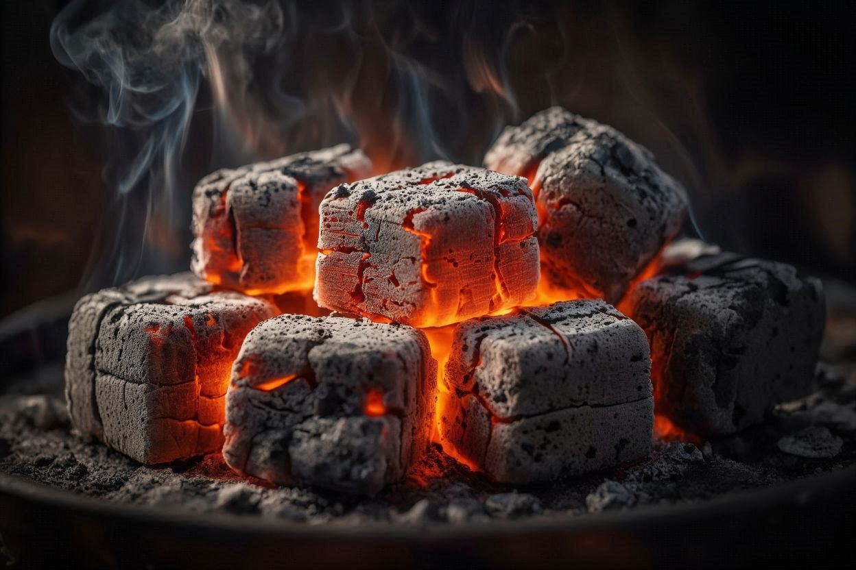 optimal technique for lighting charcoal briquettes