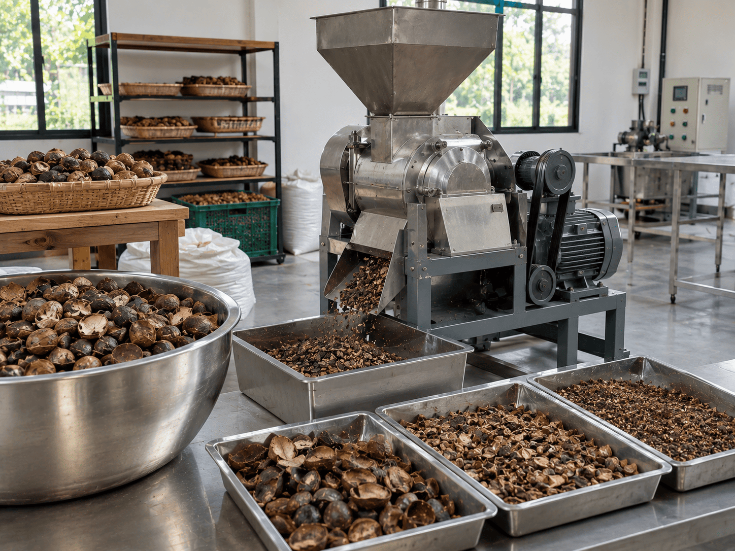 cara memecah kulit kopi kering